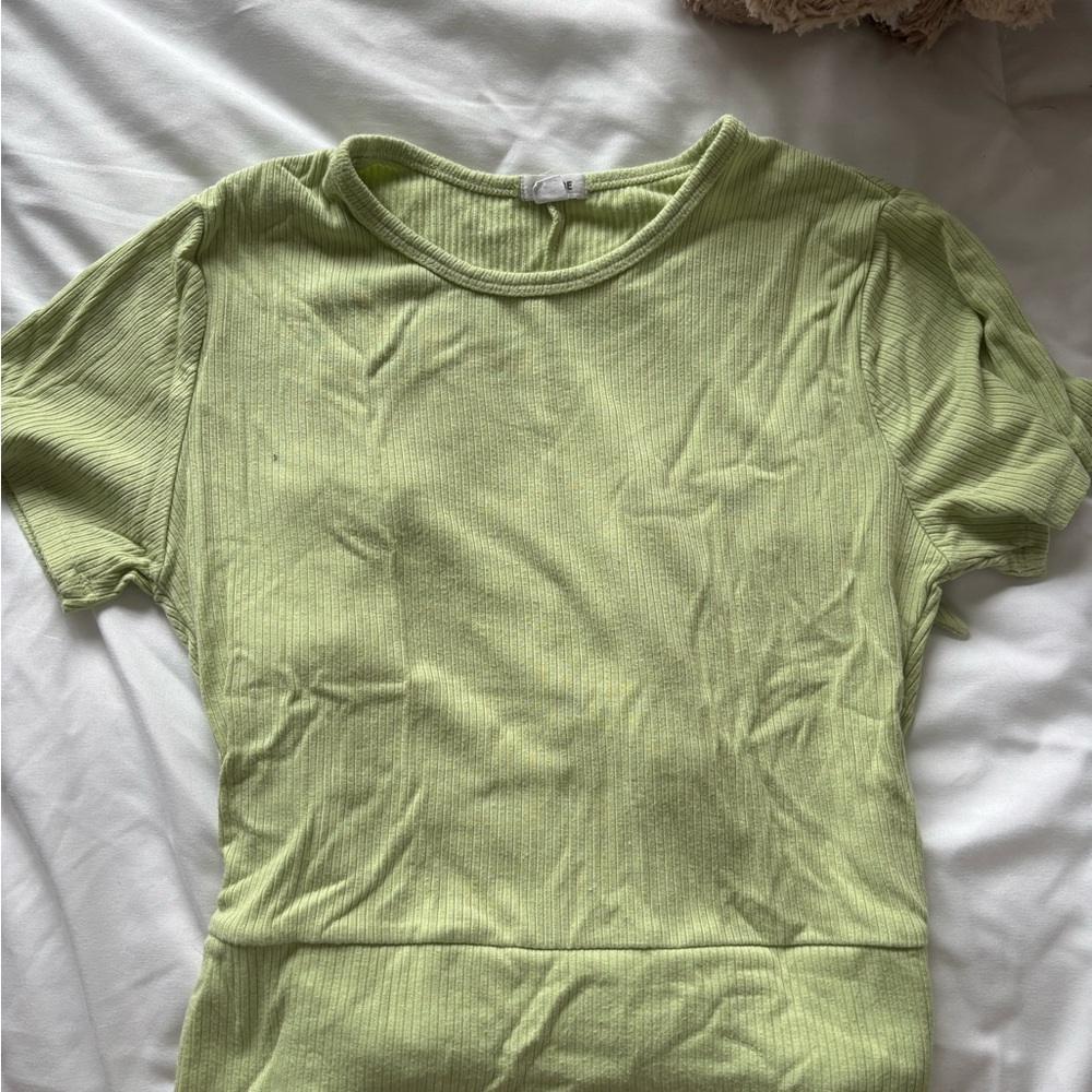 GARAGE Lime Green Ribbed Women's Top